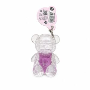 Chaveiro Ursinho Glitter Luxo – Transparente com Brilho 💜